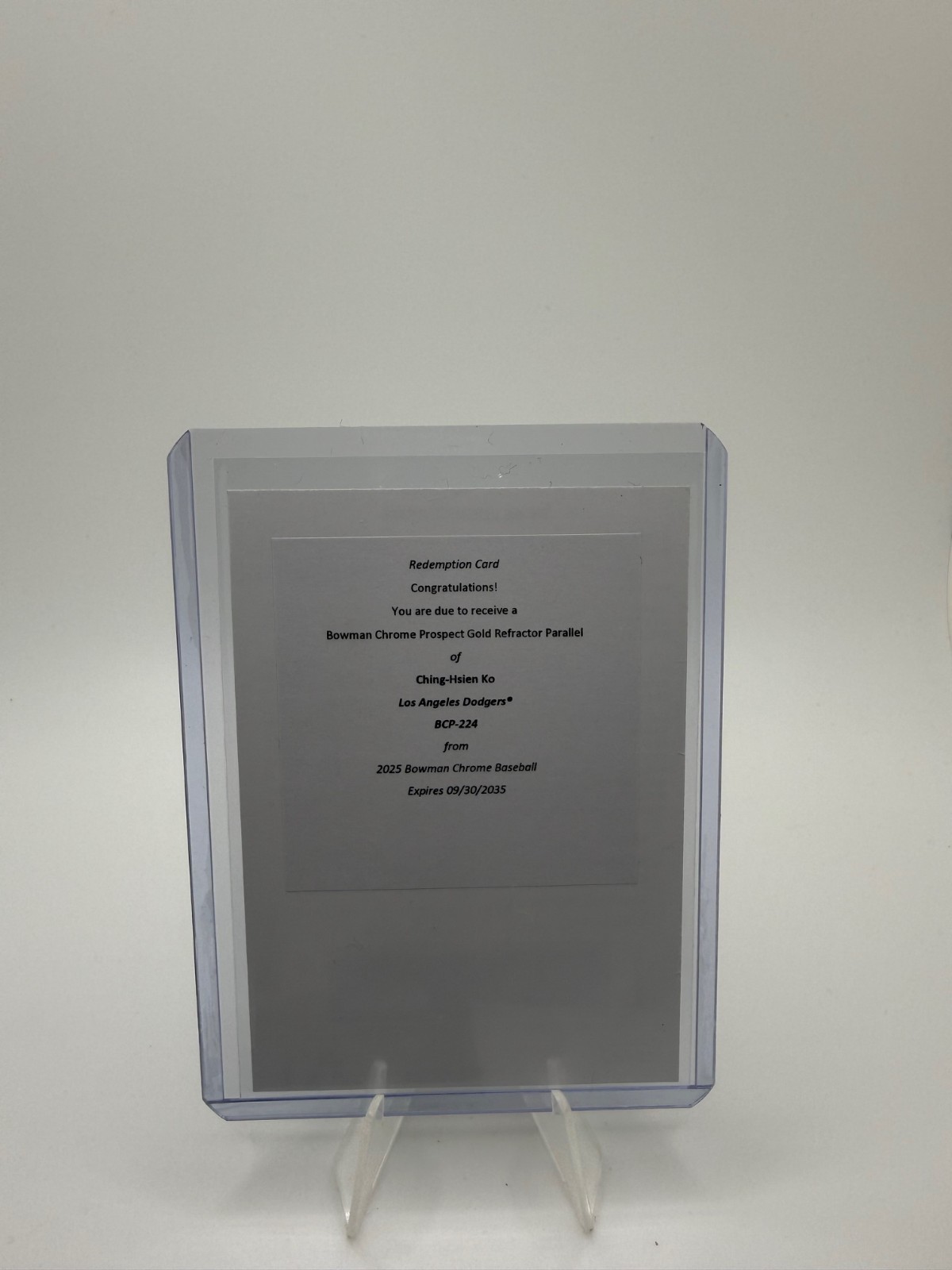 2025 Bowman Chrome Ching-Hsien Ko 1st True GOLD Refractor /50 Dodgers