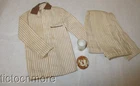 VINTAGE BARBIE KEN DOLL CLOTHES SET #781 SLEEPER SET PAJAMAS CLOCK MILK GLASS