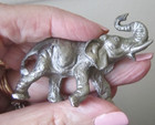 Vintage Mini Pewter Spoontiques Elephant Figurine P73 Faceted Accents Trunk Up — photo 6