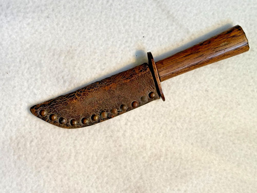 Old Trappers or Native American Bag Knife and tacked sheath