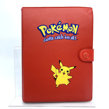 Vintage Red Pikachu Pokemon Card Holder Sleeve Book Y195