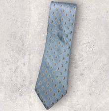 ERMENEGILDO ZEGNA Silk Tie ITALY Blue Ivory Orange Paisley W:3.8" EUC