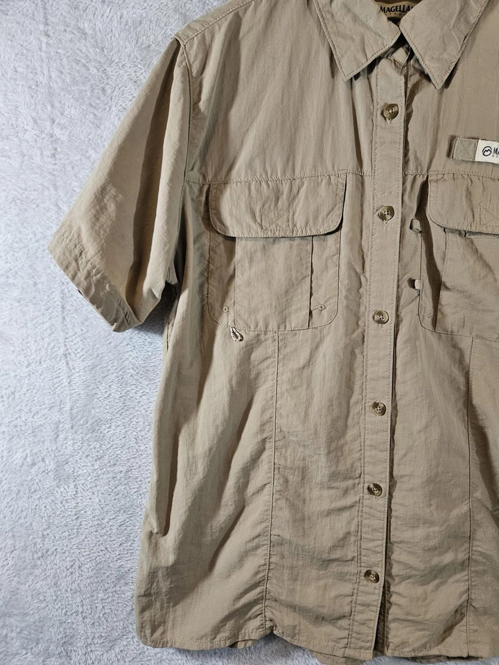 Magellan Outdoors Shirt Womens Large Fishing Short Sleeve Vented Utility Pockets - Image 3 of 4