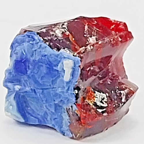 Vidrio artístico translúcido rojo rubí escoria cristalina y azul cobalto 2# - Imagen 2 de 9