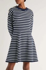 ALEXANDER MCQUEEN Striped Long Sleeve Wool Blend Knit Mini Dress XS Org $2,190