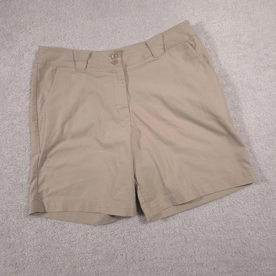 Pantalones Cortos de Golf Nike Dri-Fit Para Mujer 12 Caqui Beige Rendimiento Bolsillos Atléticos Foto 2 de 4