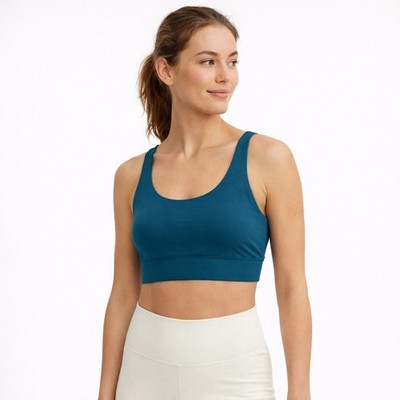 Outdoor Voices Doing Things Bra Teal Blue TechSweat Sports Bra Large