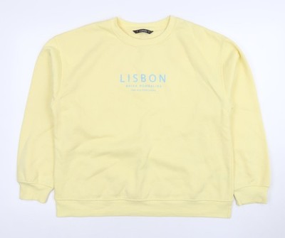 Dunnes Damen Pullover Sweatshirt gelb Lissabon Print Größe M