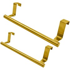 2 Pack 9 Inch Towel Holder Gold Bathroom Towel Bar Stainless Steel Hand Towel Ra