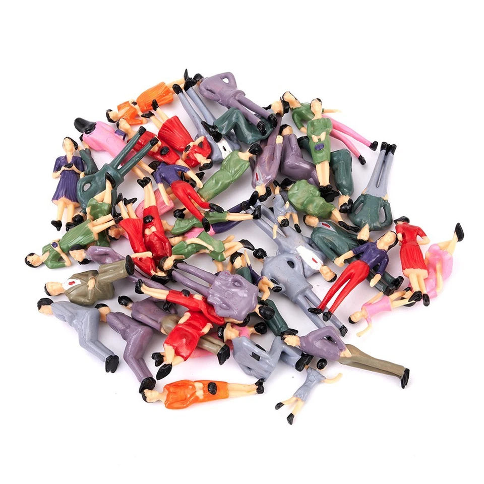 50pcs 1:32 Scale Sand Table Model Railway Train Scenes People Figures Mixed 61mm - Image 3 of 4