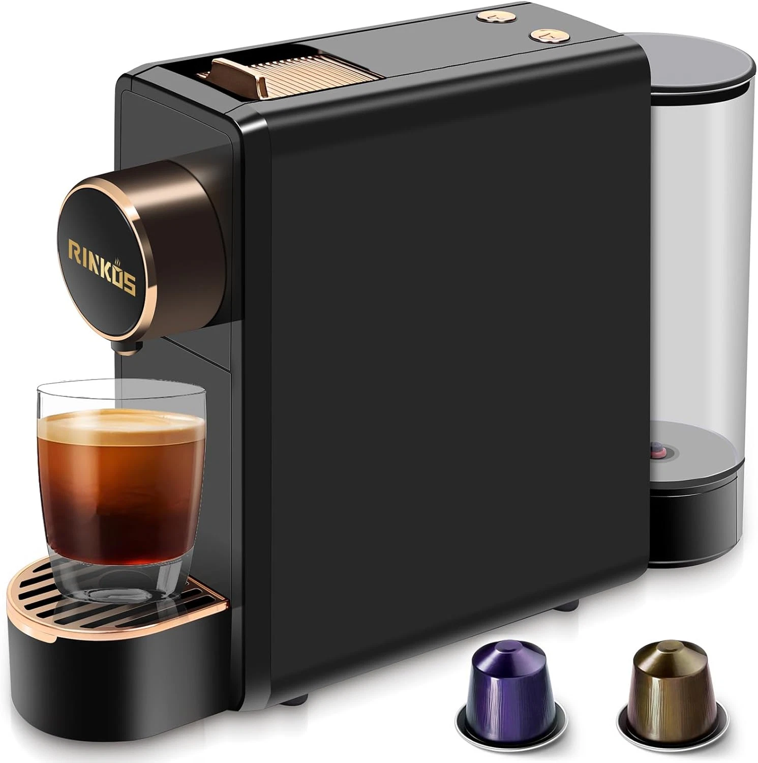 Premium Black Espresso Machine for Nespresso Pods - 20 Bar Pressure