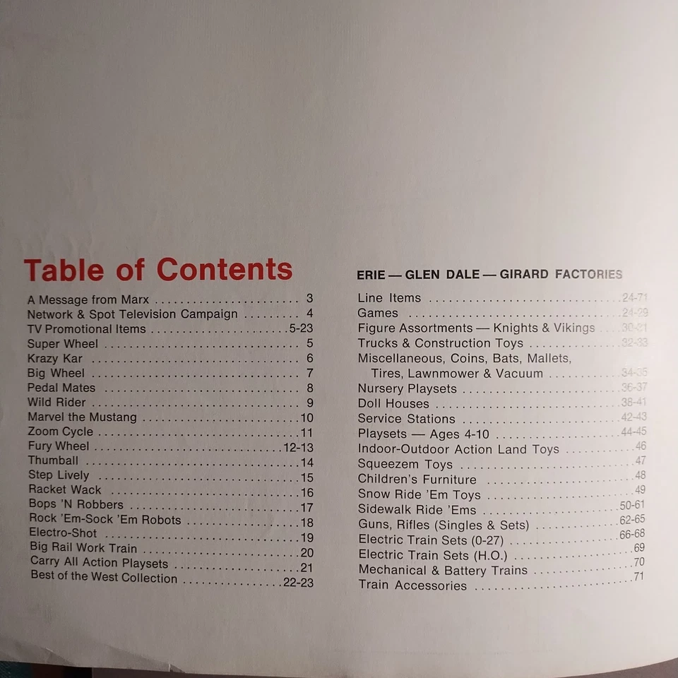 1972 Marx игрушки дилер каталог фигурки игровые наборы большое колесо заводской оригинал B1-75 - Изображение 3 из 4