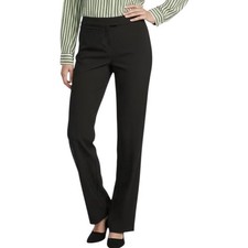 NWT Investments 5th Ave Fit Straight Leg Tummy Control Pants Black 12 Long