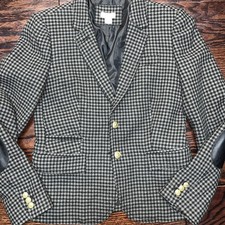J. CREW SCHOOLBOY BLAZER WOOL BLAZER JACKET SZ 6 black plaid