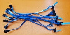                  Lot of 9  11" Blue Dell SATA Drive Cables Straight to Right Angle