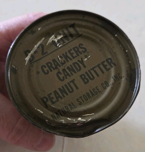 1940er Militär B-2 Einheit Cracker Süßigkeiten Erdnussbutter Rationen Dose - Bild 2 von 7