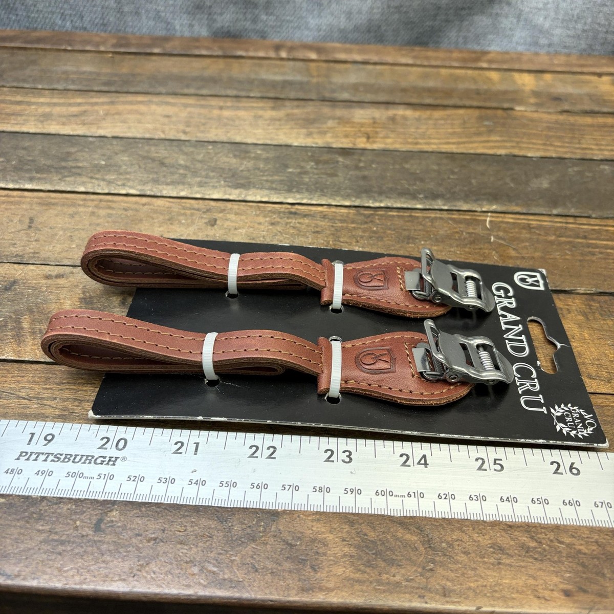 Velo Orange Grand Cru Leather Toe Straps Pedal Pair Brown Bike 65g
