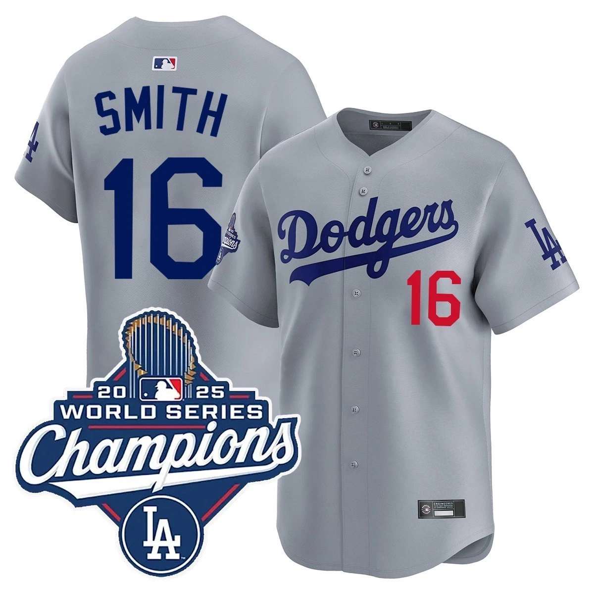 Men's Dodgerss Grey 2025 World Series Champion Limited Edition Jersey