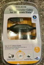Belkin Easy Transfer Cable Windows Vista USB 8ft Laplink Software Black