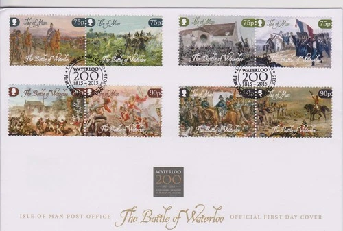 GB Isle of Man IOM 2015 Battle of Waterloo/200th Anniv SG 2001-2008 FDC MILITARY