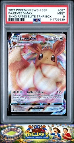 2021 Pokemon Swsh Black Star Promo #087 Eevee VMax Shining Fates ETB PSA 9