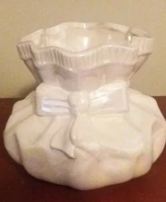 Vintage Retro Iridescent Ceramic Sack Vase Plant Bowl Holland Mold Uniquely Pain