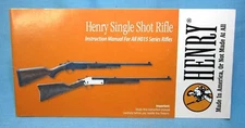 Henry Single Shot Rifle H015 series Instruction Owners Manual Factory Original