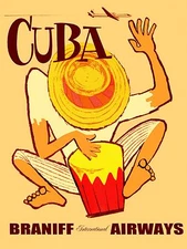 Decorative Poster.Interior wall art design.Decor Art.Cuba Travel Bongo.4251