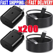 25w Type USB-C Fast Wall Charger+6FT Cable For Samsung Galaxy S20 S21 5G lot US