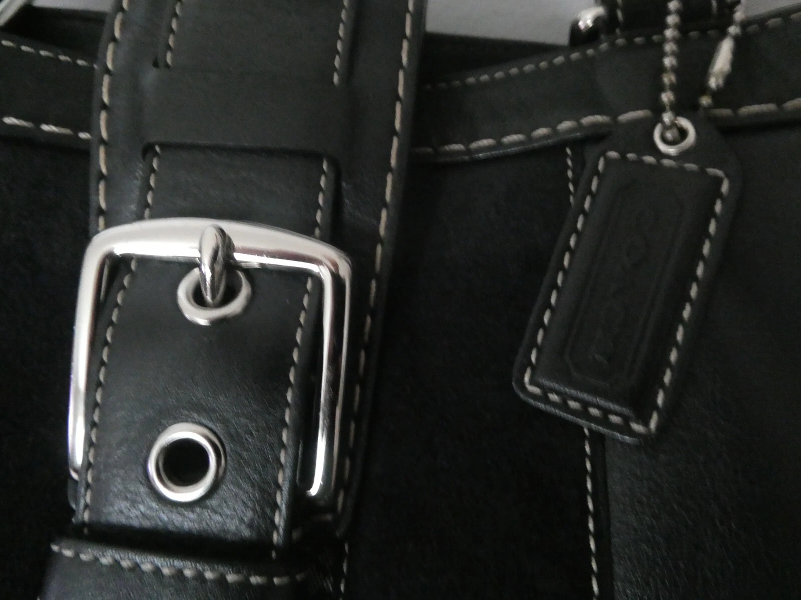 Autentica borsa a tracolla Coach F0773 F11345 donna in pelle nera espandibile