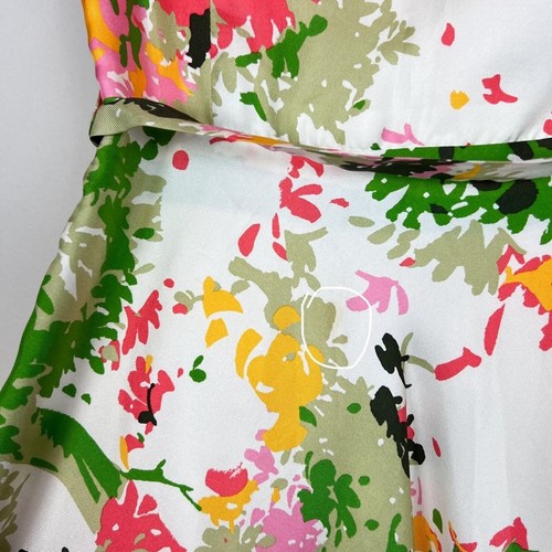Milly 100% Silk Floral Faux Wrap Midi Dress Size 2 - Picture 13 of 14