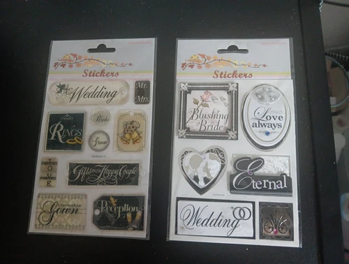 2X  STICKERS  FOR SCRAPBOOKING WEDDING 15X10 CM