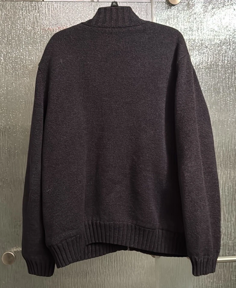 Chaqueta Suéter Para Hombre Forrada de Vellón Cremallera Completa 24” P2P 30” Longitud Bolsillos Usada en Excelente Condición XXL Foto 4 de 4