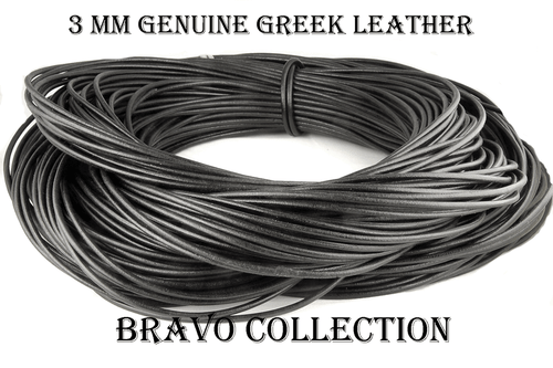 ADJUSTABLE 3 mm Leather Cord Unisex Choker Necklace Collar 4N-296 - Picture 4 of 5