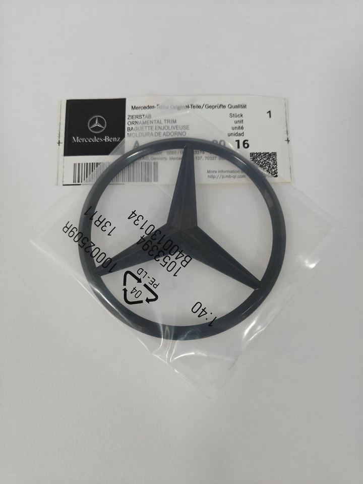 Emblema estrela traseira tampa do porta-malas emblema preto brilhante Mercedes AMG GLE350 para W166 SUV - Imagem 2 de 4