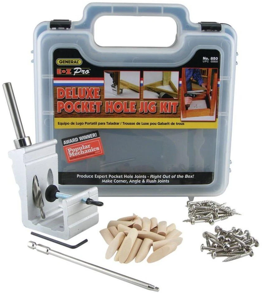Pro Pocket Hole Jig Kit Tool System Woodworking Screw Drill 850 EZ