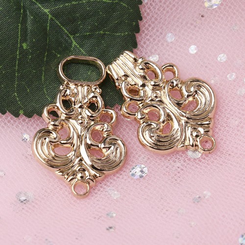 UK 5 Pairs Swirl Flower Cape Cloak Clasp Fasteners Cardigan Clips Sew On Gift - Picture 19 of 39