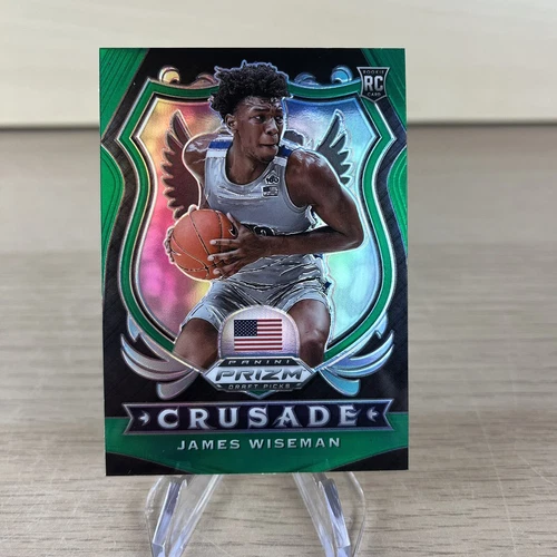 James Wiseman #82 2020 Prizm Draft Picks GREEN Crusade PRIZM Rookie