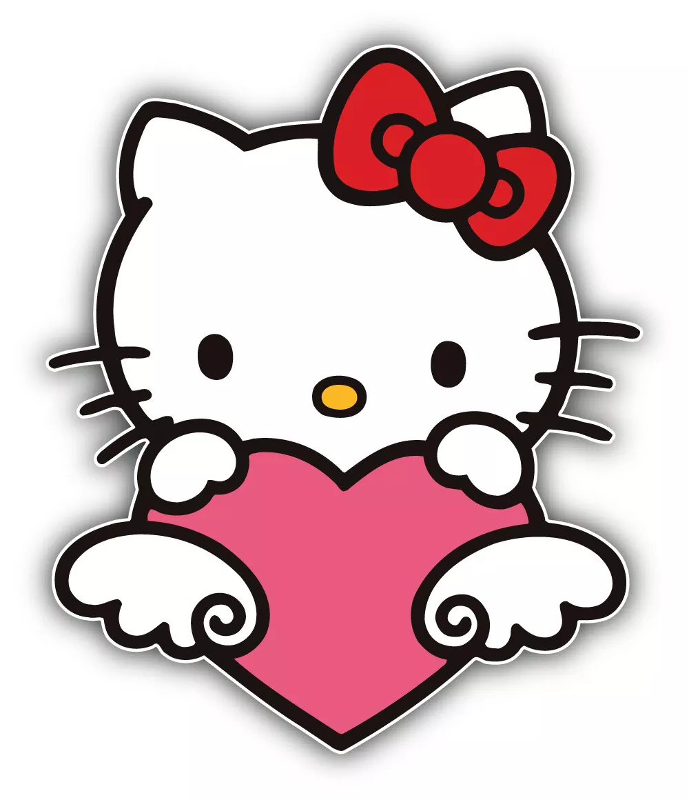 Hello Kitty Heart Cartoon Sticker Bumper Decal - ''SIZES