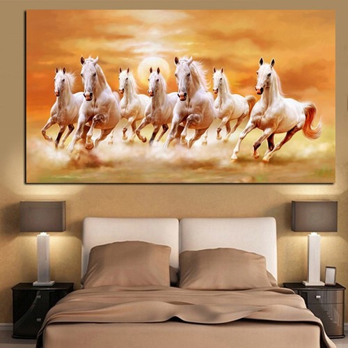 Unframed Canvas Painting Decor Living room Wall Bedside Horse Brand New - Picture 6 of 7