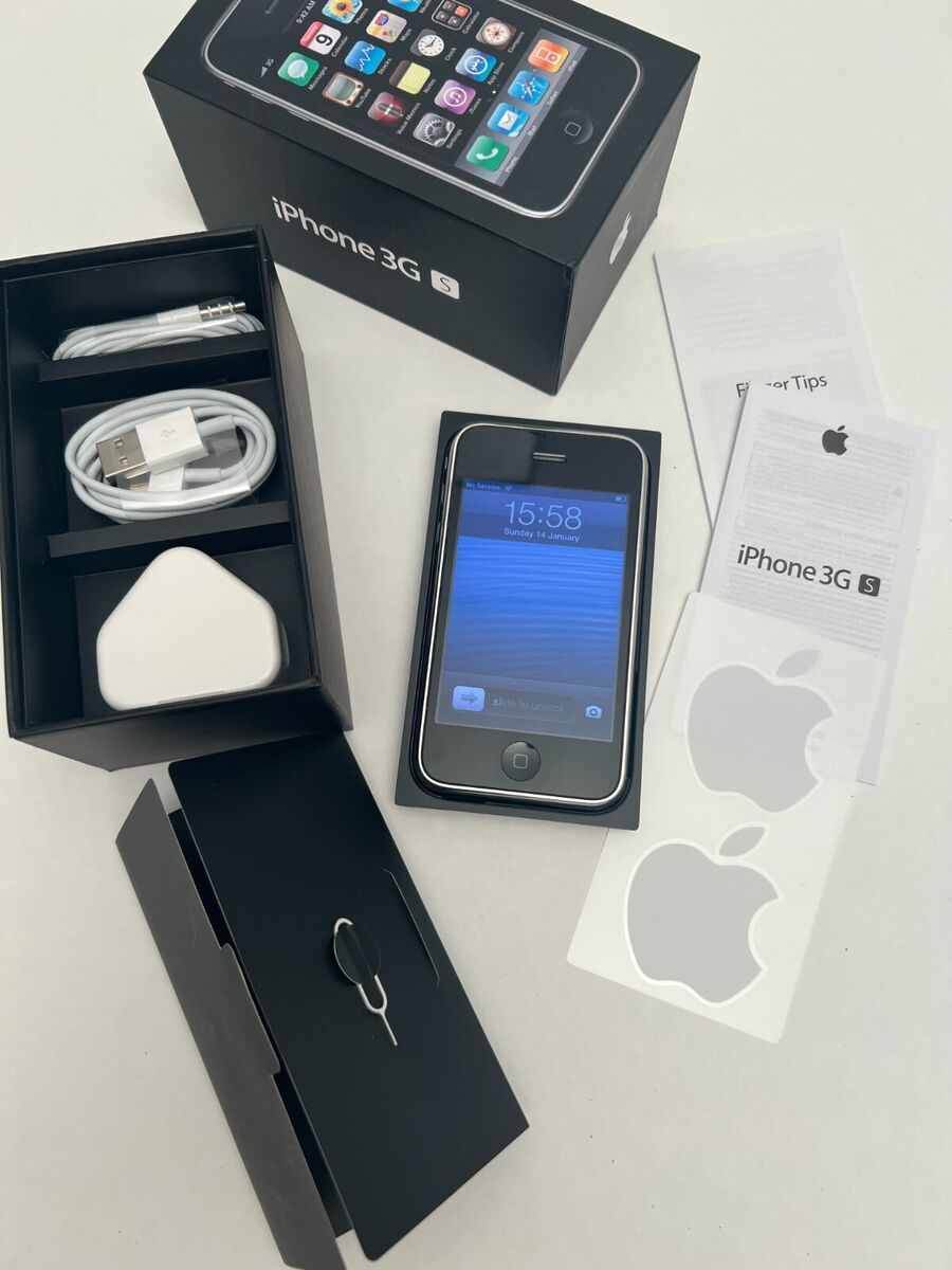 Apple iPhone 3GS - 16GB - Black (O2) - WORKING - With box Apple iPhone 3GS - 16GB - Black (O2) - WORKING - With box
