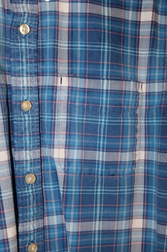 Tommy Hilfiger Shirt Mens Medium Custom Fit blue Plaid Long Sleeve Button Down - Picture 2 of 6