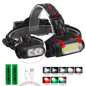 Stirnlampe XPG COB LED Wiederaufladbar USB Kopflampe Bewegungssensor 60000LM