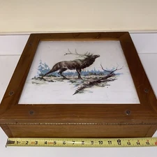 Vintage Monte Carlo Family Game Chest  Deer Man Cave EMPTY Box Only