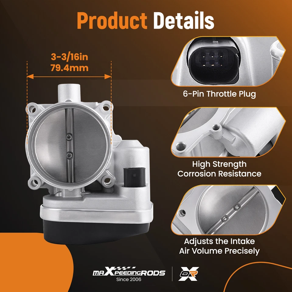 Cuerpo del acelerador para Dodge Ram 1500 Ram 2500 3500 5,7 L 2005-2012 53032801AB TB1055 Foto 3 de 4