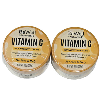 2 Pack Be Well By Nature Well Vitamin C Brightening Cream Face & Body 8oz