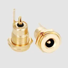 Gold-Plated 30V 20A DC Connector 2.1mm / 2.5mm DC Power Female Jack Socket