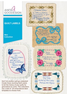 ANITA GOODESIGN - QUILT ETIKETTEN - MASCHINENSTICKMOTIVE USB PES