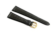 Cinturino per orologio Vintage VERA PELLE DI LUCERTOLA piatto nero grigio 20mm