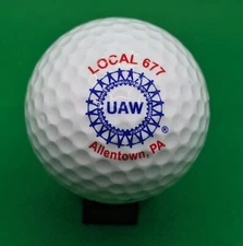 United Auto Workers Union Local 677 logo golf ball Allentown Pennsylvania - UAW